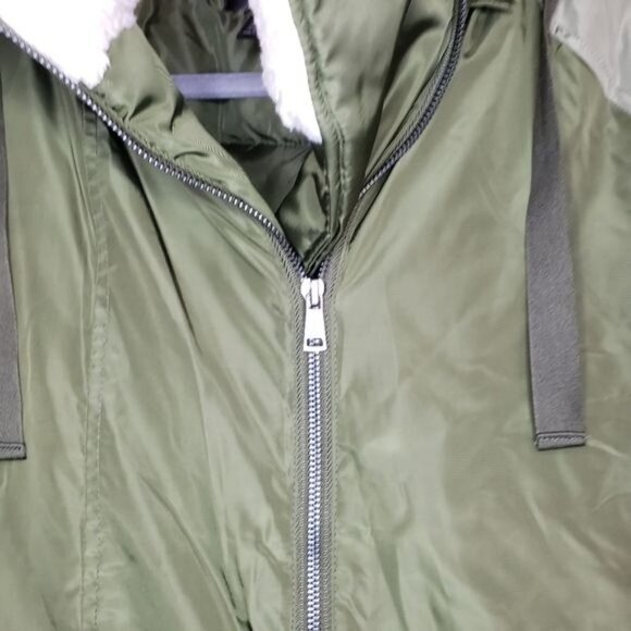 NWT Aqua Puffer Coat Anorak Army Green‎ Hooded Coat Size XS - Picture 9 of 13
